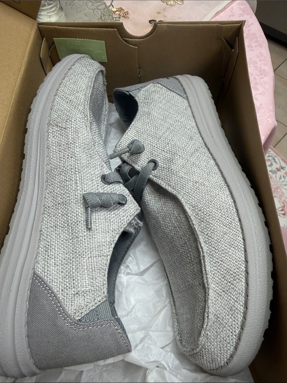 Skechers Gray Slip-On Knit Casual Sneakers